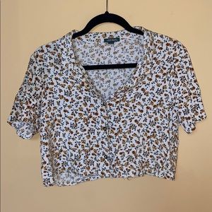 Wild Fable floral button down crop top